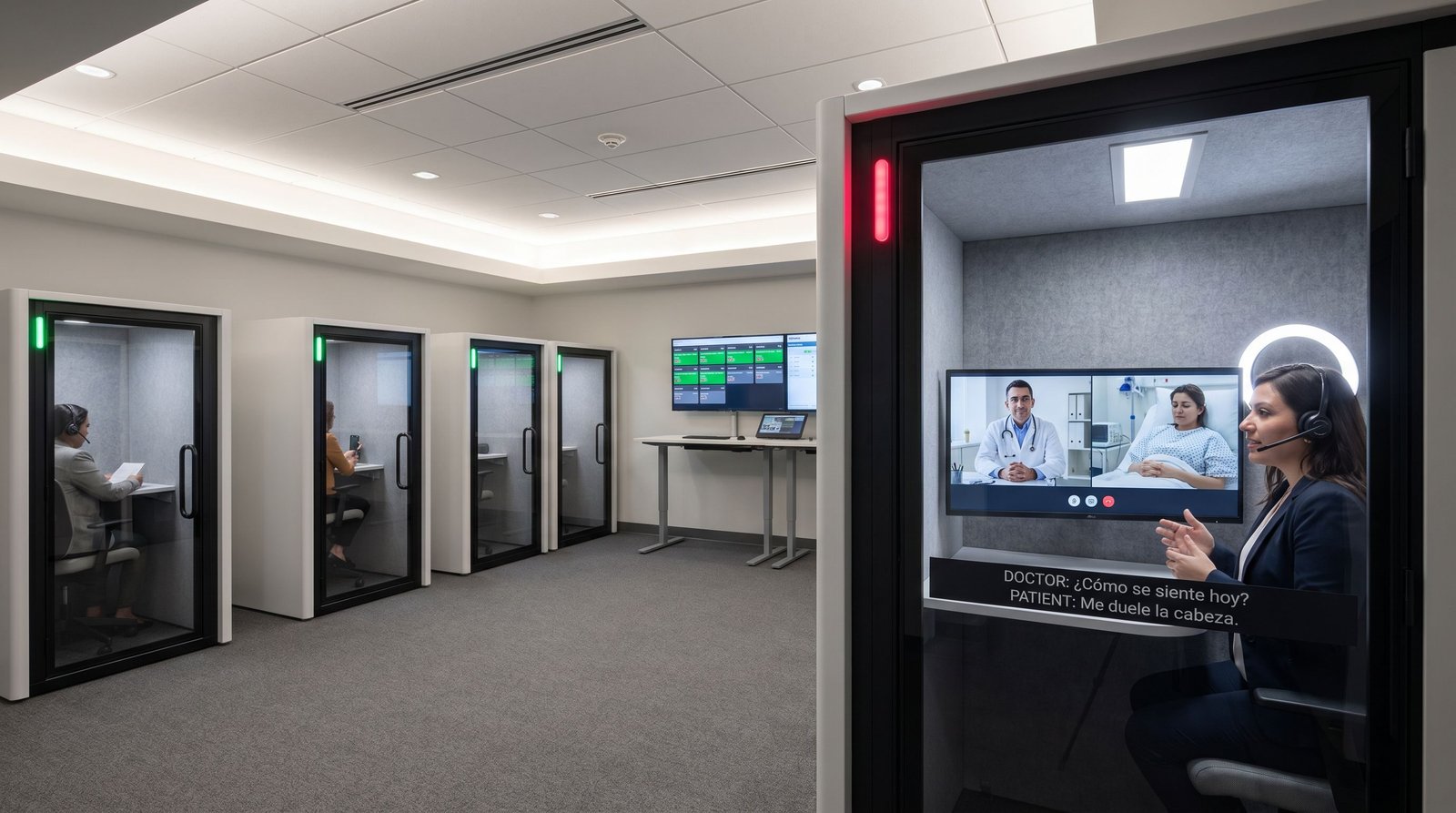 Medical interpretation deployment case study: Video remote interpretation session in a healthcare setting.