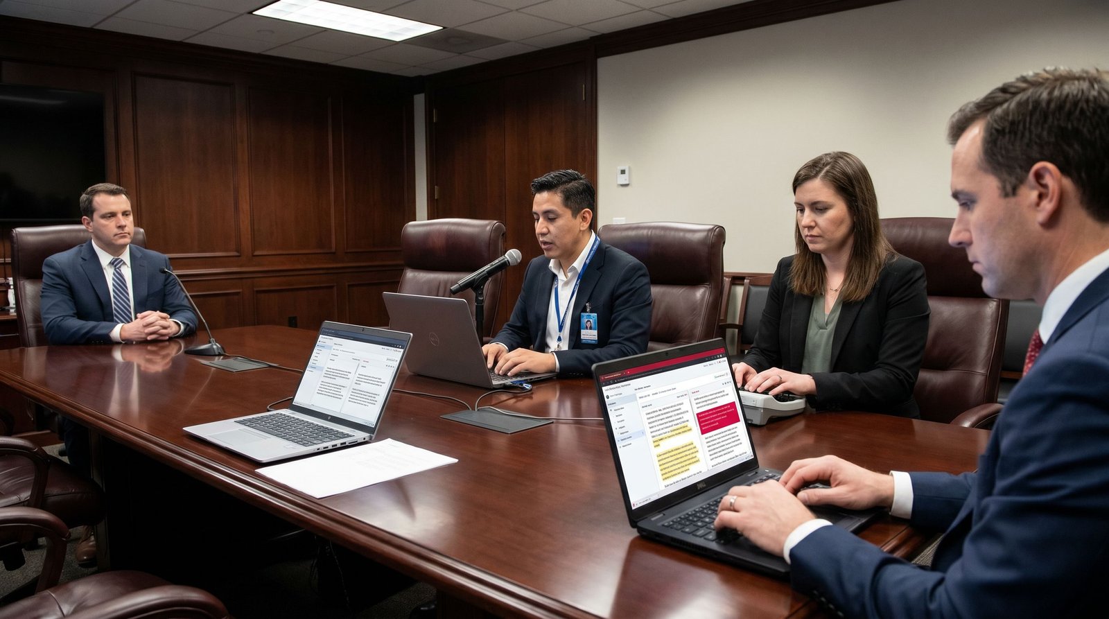 Controlled handoff: Legal language operations view with contract review, filing schedules, and multilingual matter routing in progress.