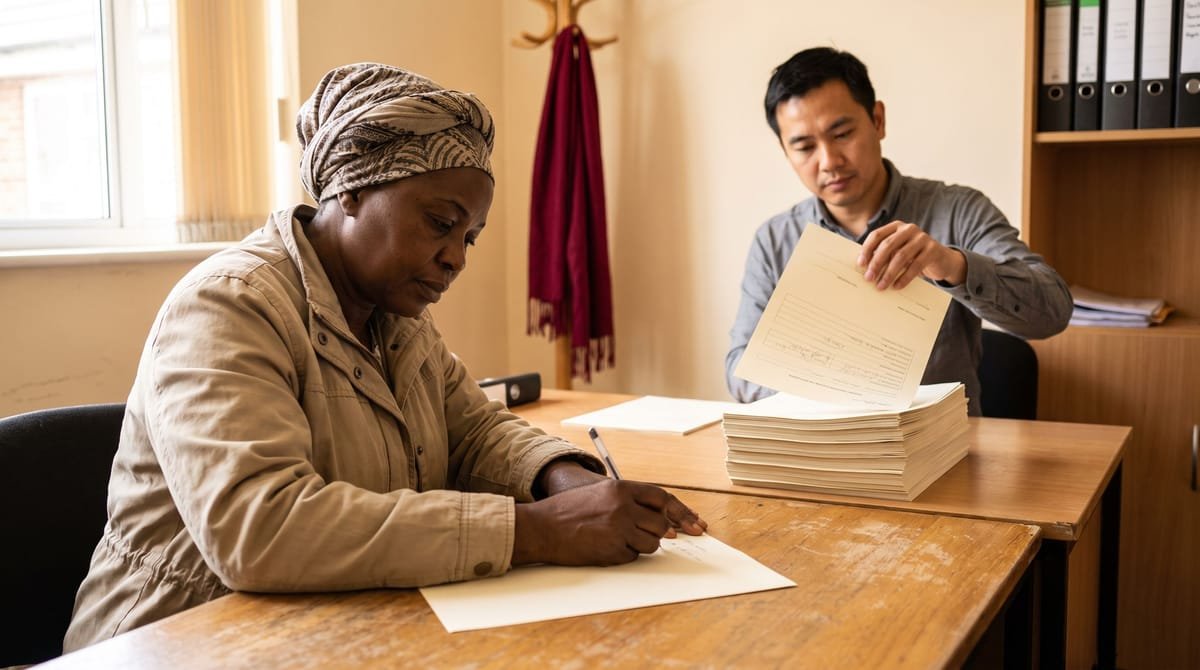 The same template, whatever the language: The same onboarding form filled.
