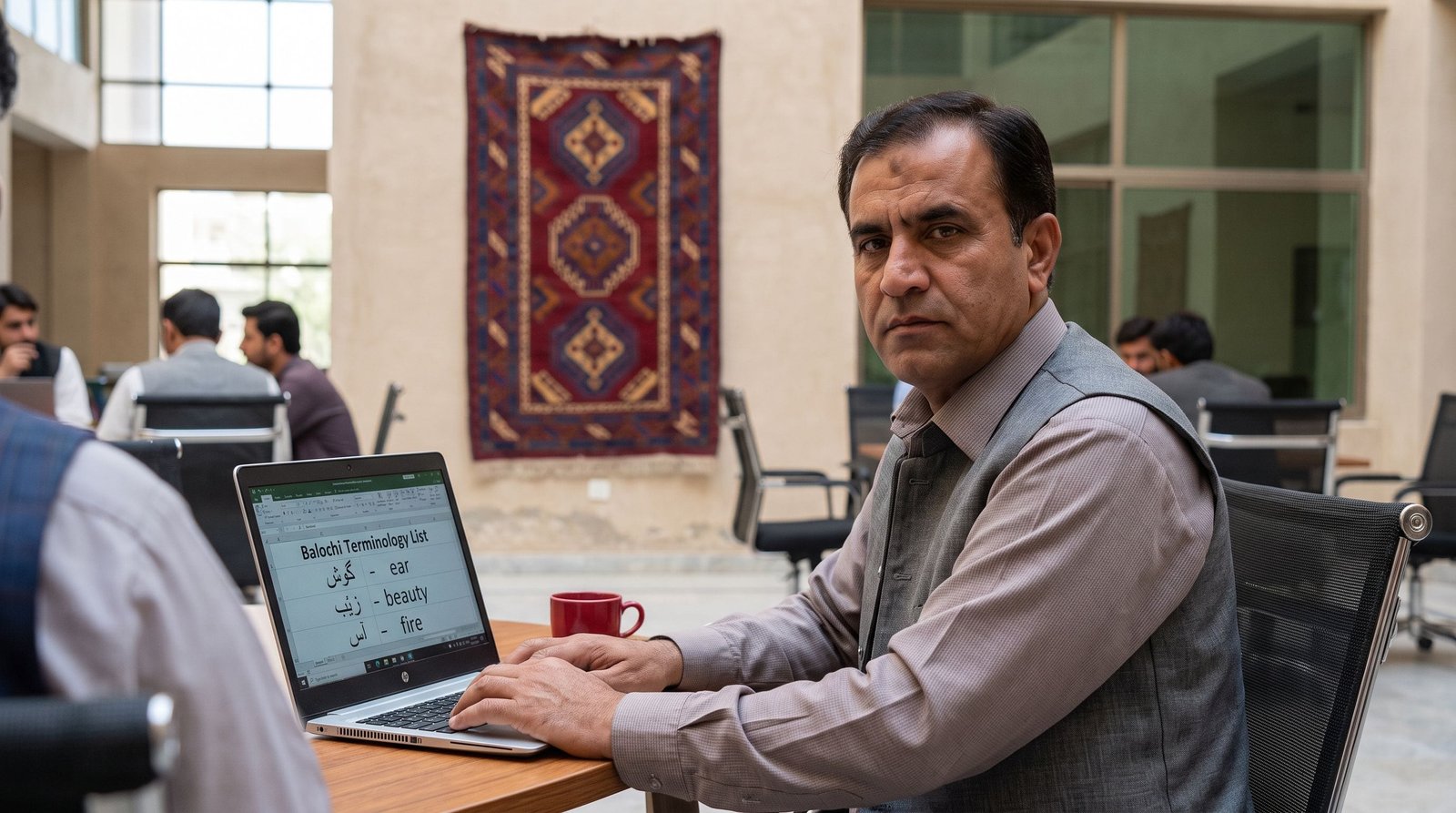 Balochi translation visual: Balochi terminology materials prepared for translation review.
