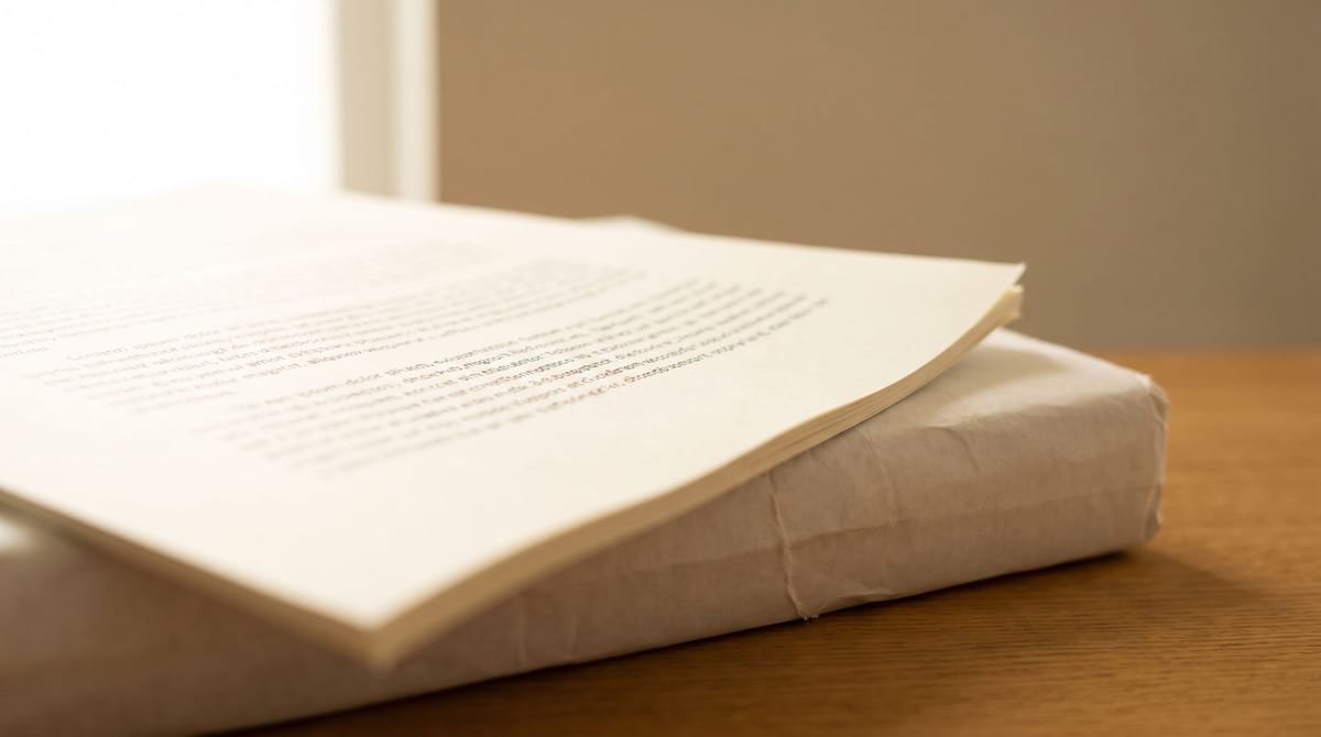Kinyarwanda translation visual: A batch cover sheet resting on top of a wrapped bundle.