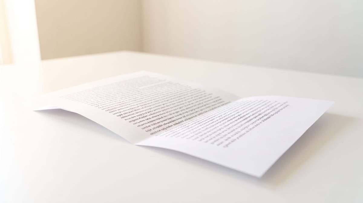 Marshallese translation visual: A printed word list folded in three for carrying.