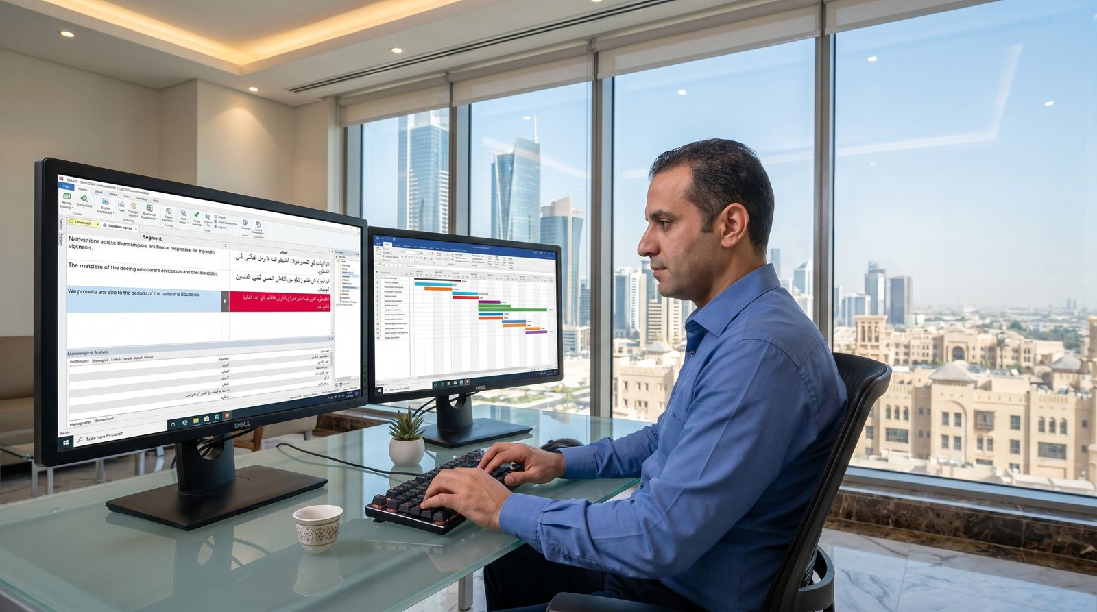AI Data Annotation hero: AI data annotation and labeling workspace with multilingual review and project tracking in view.