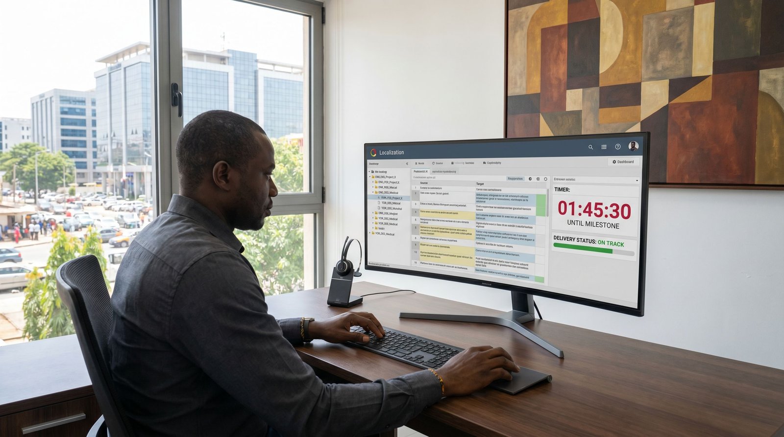 LLM evaluation services buyer guide: Prompt and LLM-output evaluation workspace with multilingual review and delivery tracking in view.
