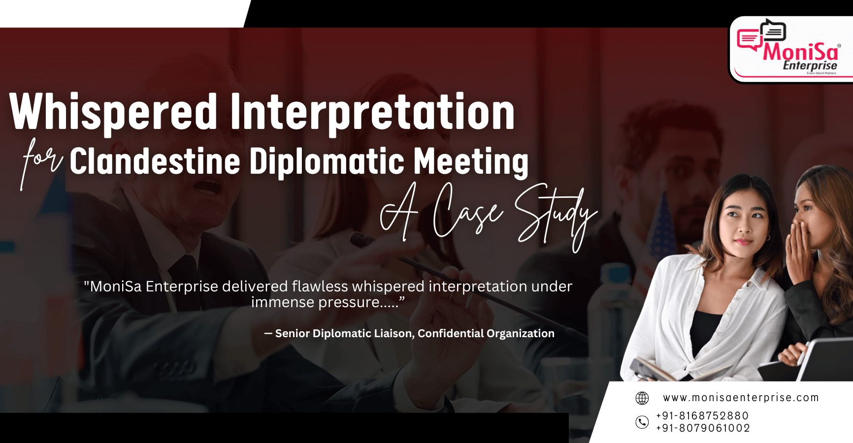 Whispered Interpretation for Clandestine Diplomatic Meeting