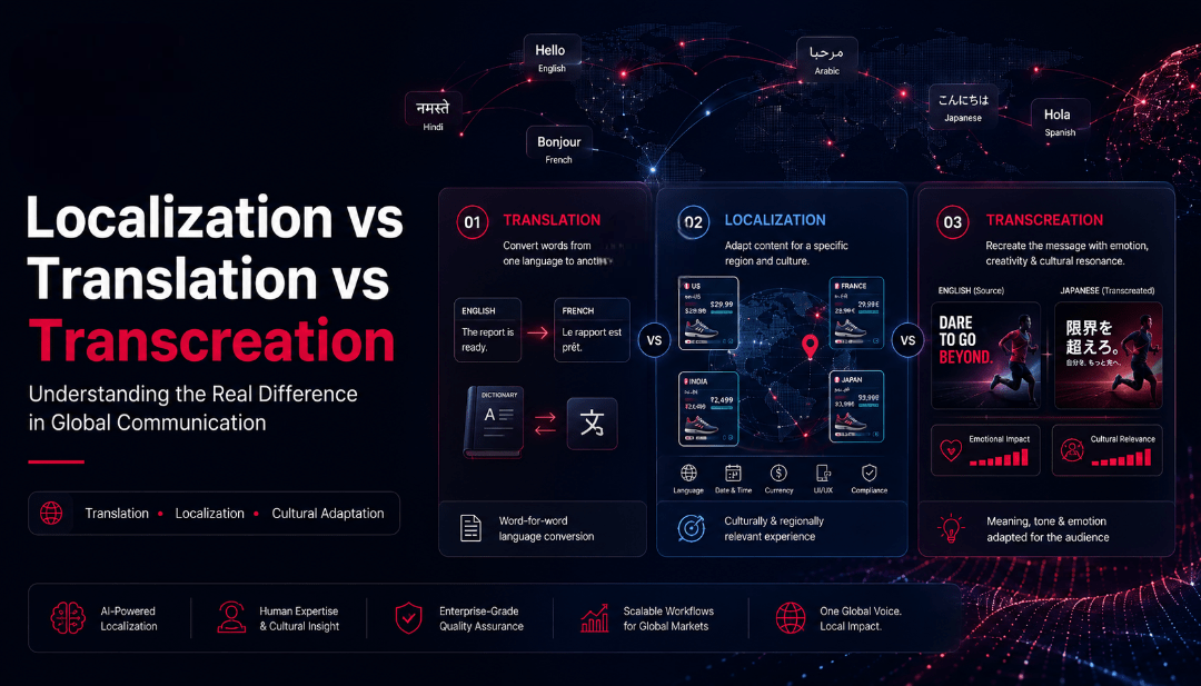 Localization vs Translation vs Transcreation: What’s the Difference?